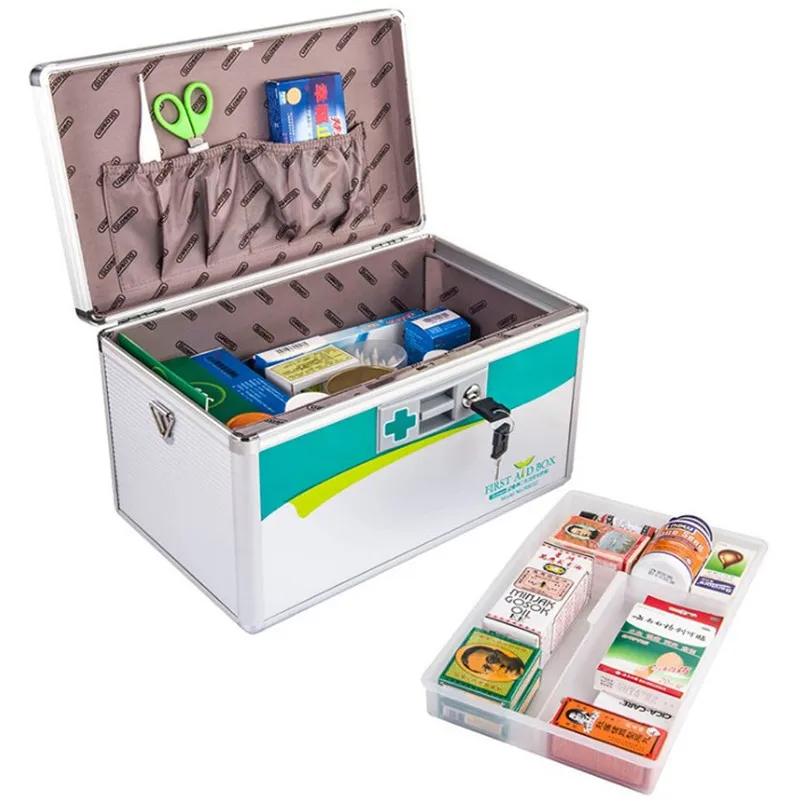 Защитный ящик для первой помощи Дорожный чемодан из алюминиевого сплава