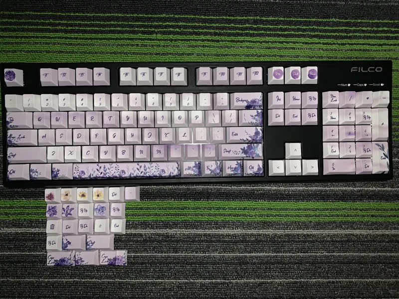 Violet keycap 126 Фиолетовый колпачки полный набор механическая клавиатура PBT 5 лицо краситель-сублимация Keycap - Цвет: Violet keycap 126