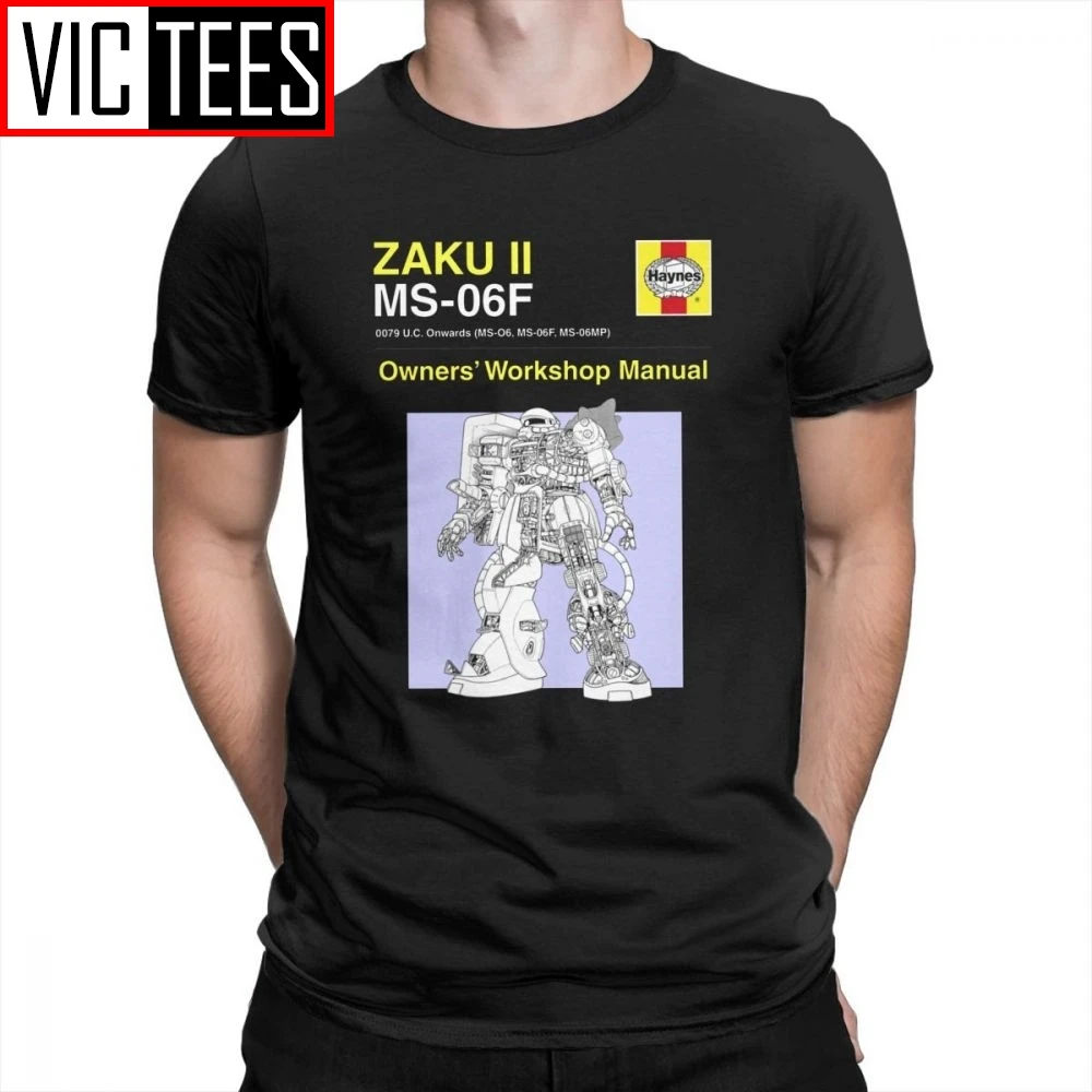 

Mazinger Z Gundam Zaku Ii Owner's Manual T-Shirts Loose Tee Shirt New Arrival Men T Shirts Pure Cotton Men's O-Neck