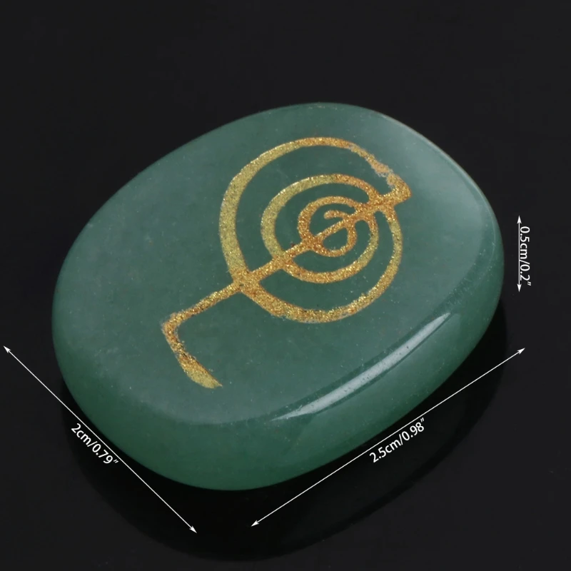 

K1KB 4 Pcs/Set Engraved Symbol Palm Pocket Stone Healing Accessory