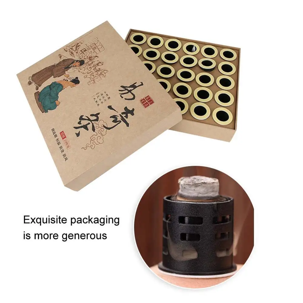 

Newest 30 Pcs Moxibustion Cone Wormwood Warm Sputum Hot Waist Leg Shoulder Massage Treatment Tool With Insulation Ring Household