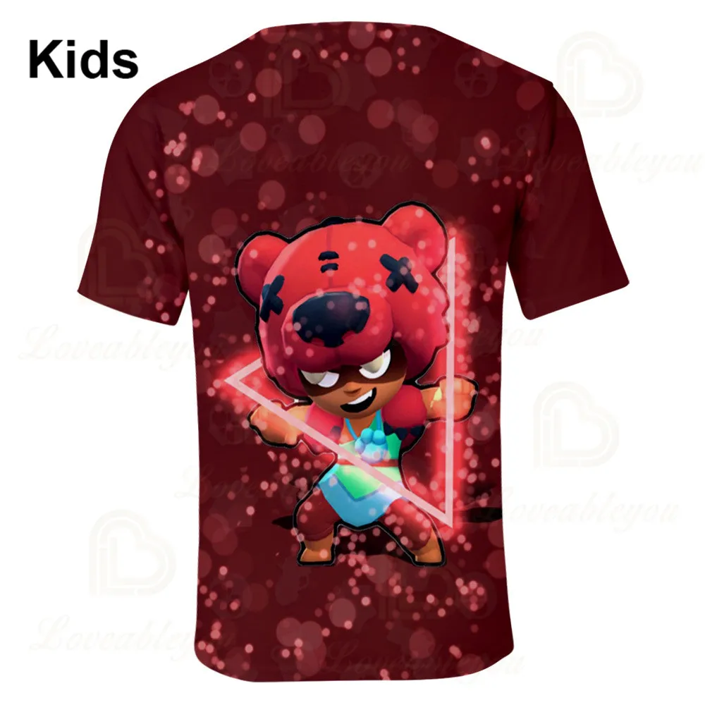 Shark Leon Star Children's Wear Kids T-shirt Shooting Game 3d Shirt Gameing Boys Girls Short Sleeve Tops Tshirt Teen Costume | Детская