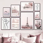 Настенные картины с изображением башни Парижа, берега Амальфи, чайки, цветов, настенные картины на холсте, скандинавские плакаты и принты, настенные картины для декора гостиной