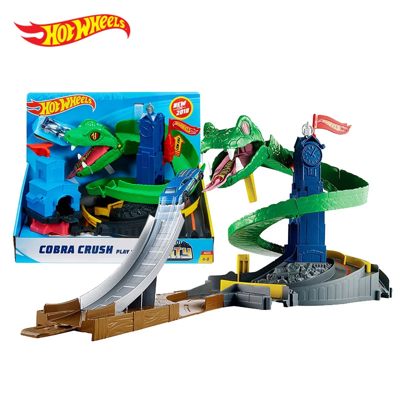 Hot Wheels оригинальная модель трассы дети Кобра гоночный туннель взволнованный