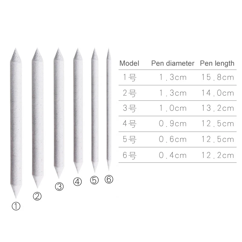 

6pcs Tortillon Durable Art Drawing Tool Stump Sketch Pastel Blending Smudge Tortillon HEE889