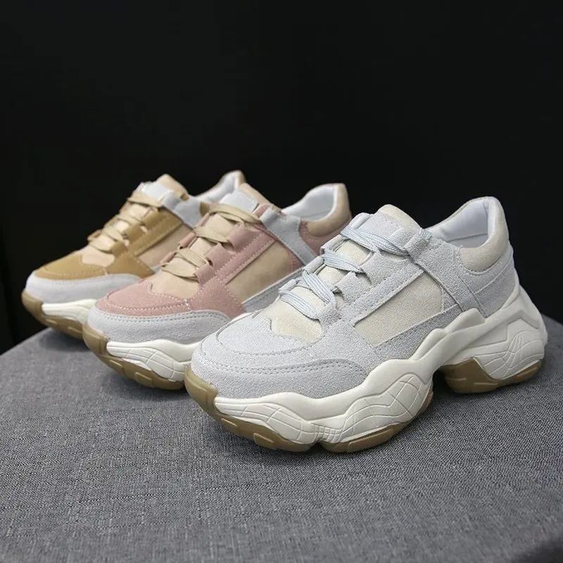 

2020 Sneakers for Women Platform Women's Sports Shoes Female Casual Breathable Vulcanize Shoes Lace Up Chunky Footwear Woman