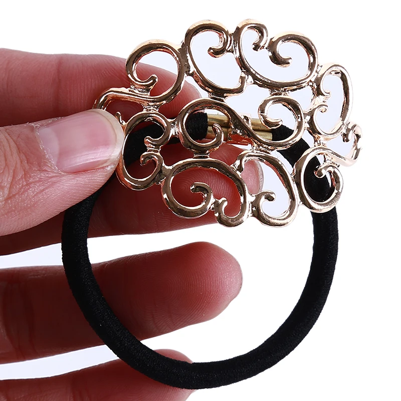 

Simple Metal Hair Rope Women Elastic Hair Band Girls Headwear Scrunchy Headbands Trendy Alloy Hair Accessories