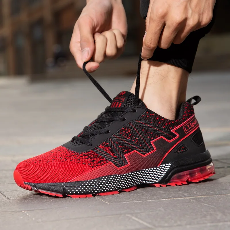 JIEMIAO Unisex Sneakers Men Breathable Running Shoes Women Air Cushion Jogging Sport Shoes Outdoor Training Marathon Racing Shoe