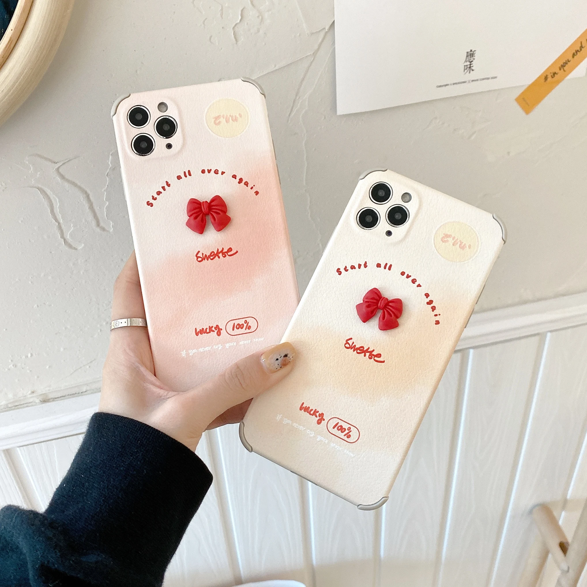 

Simple Cute Bowknot On the Princess Design for Iphone 11 12 Mini Pro Max 7 8p Se Xs Xr Shockproof Women Girl Phone Cases Cover