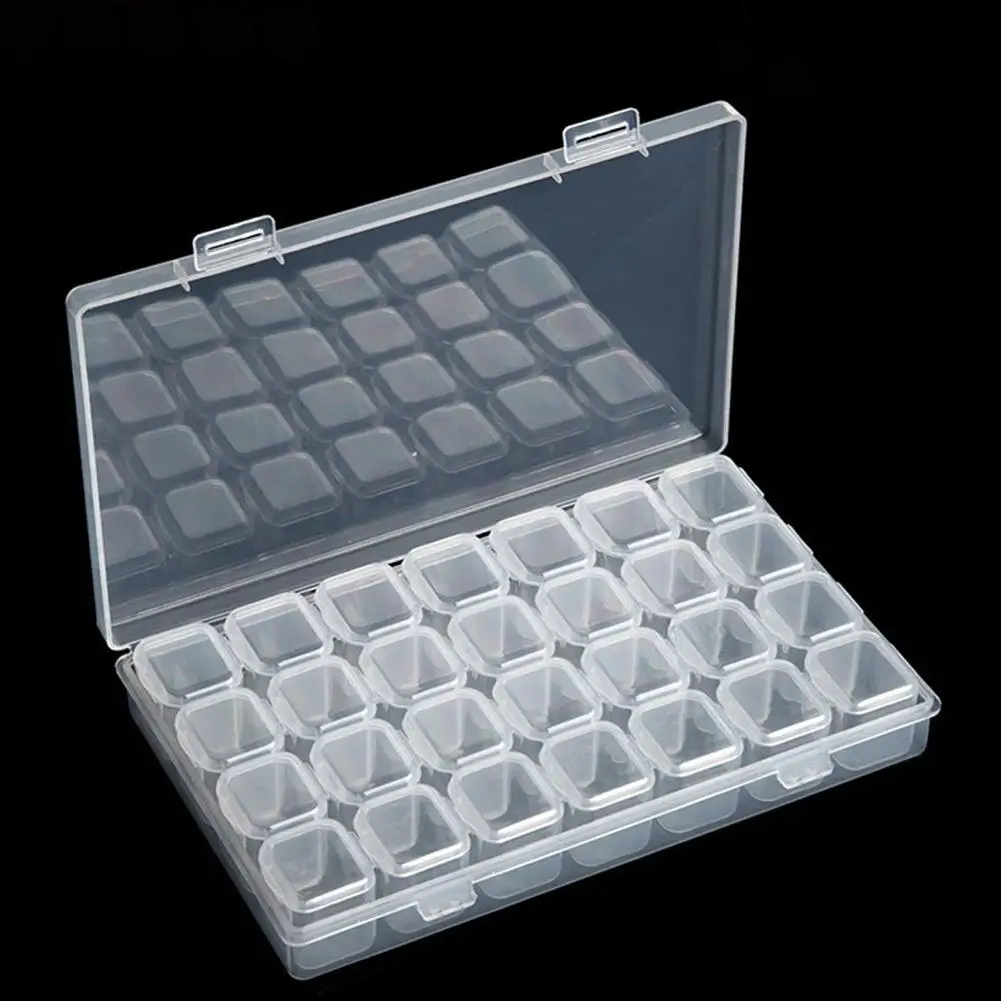 Пластиковый органайзер для таблеток 28 сеток регулируемый ювелирных изделий