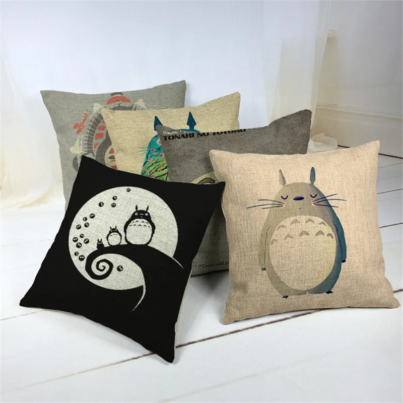 

Декоративные диванные подушки, чехол из полиэстера с милым рисунком Тоторо, шиншиллы для дивана, домашний декор