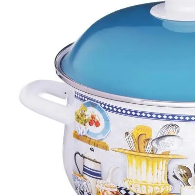 VETTA Bread Casserole enamel 24cm 5.0L Kitchen supplies Soup Stock Pots Cookware Dining Bar Home Garden | Дом и сад