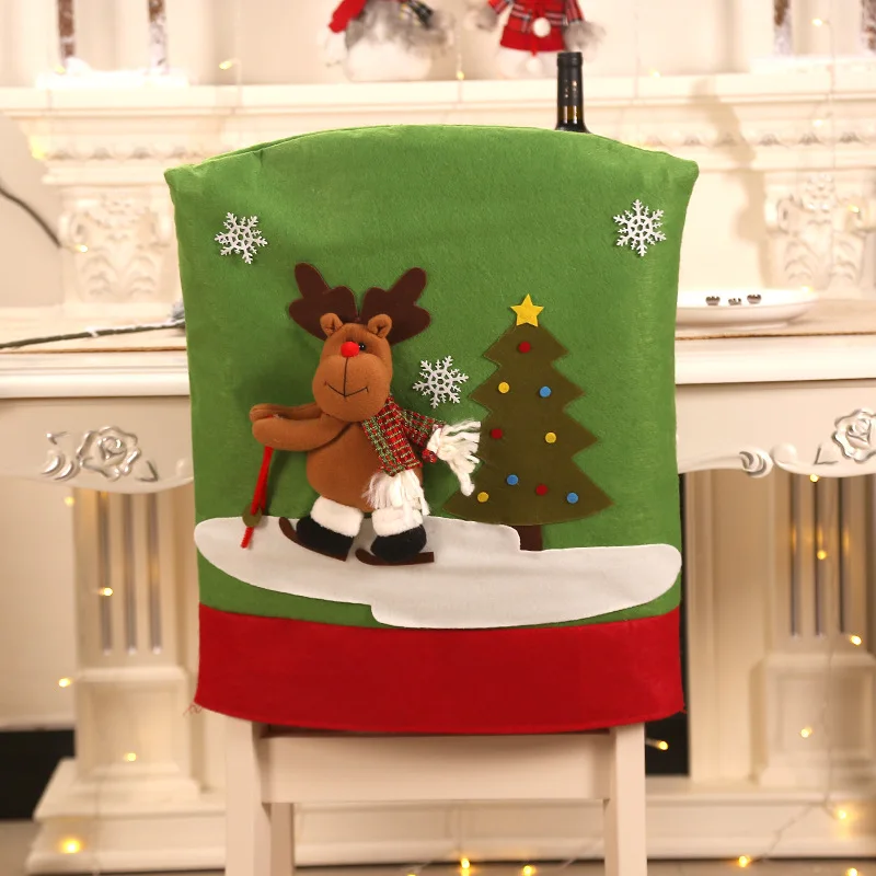 Xmas Chairs Santa Claus Snowman Elk Chair Cover Family Decor Christmas New Year Gifts 2019 Decorations For Home | Дом и сад