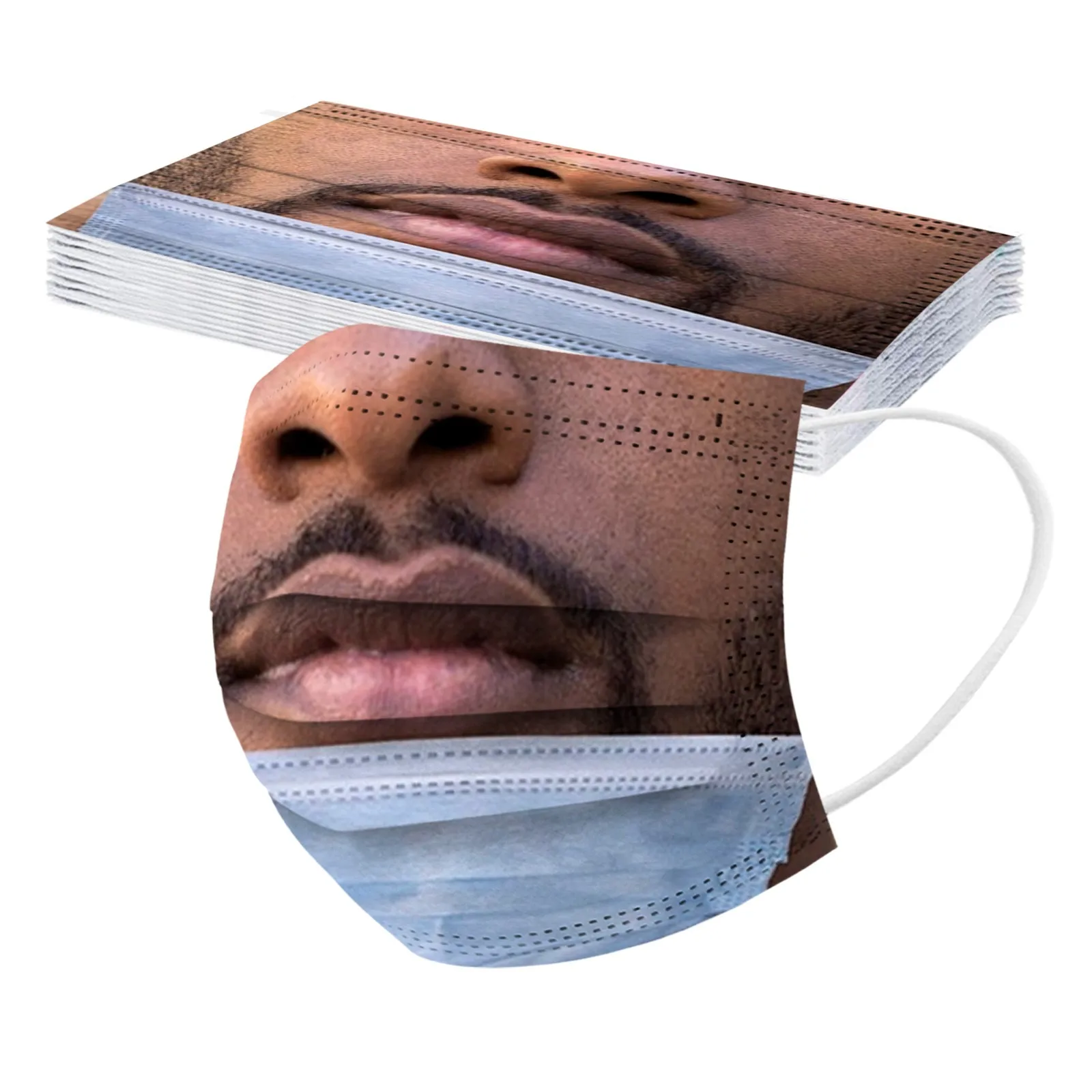 

Adult Funny Printing Three Layer Protective Breathable Mask fashion mouth covering Mascarilla desechable Headband Mscara