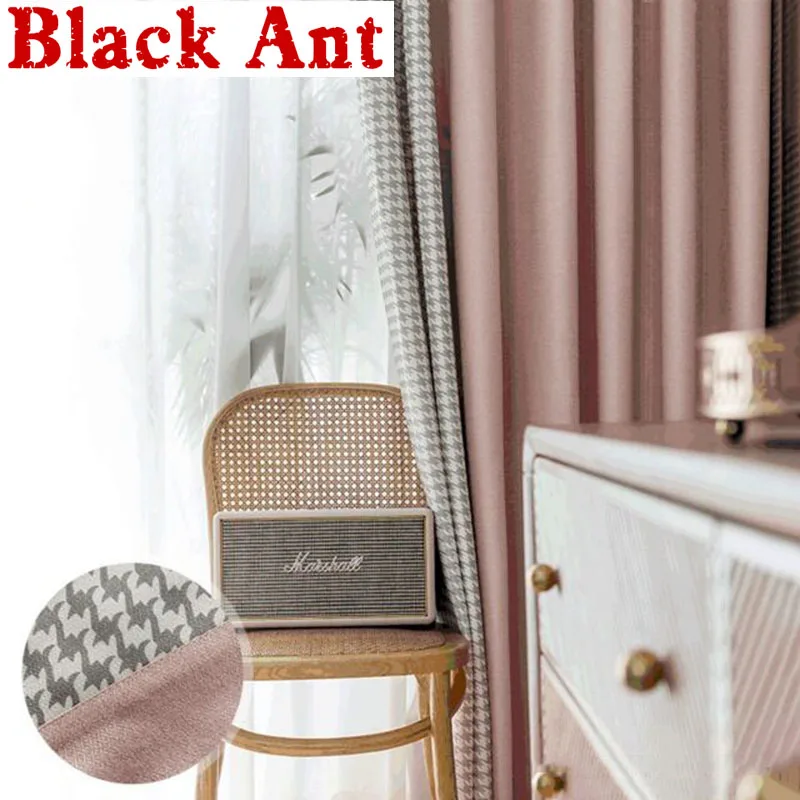 Светильник кие роскошные шторы в скандинавском стиле клетчатые розовые