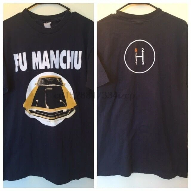 Двухсторонняя металлическая рубашка Vtg 90S 1998 Fu Manchu L Xl |