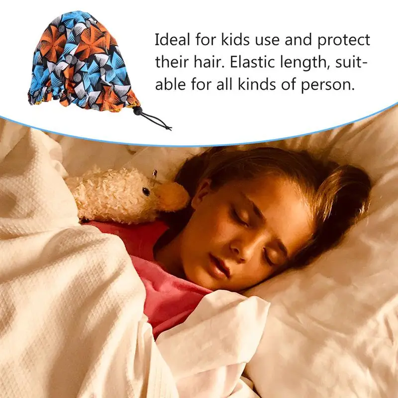 

6 Pcs Sleeping Hat Toddler Satin Cap Adjustable Sleeping Cap for Children Kids