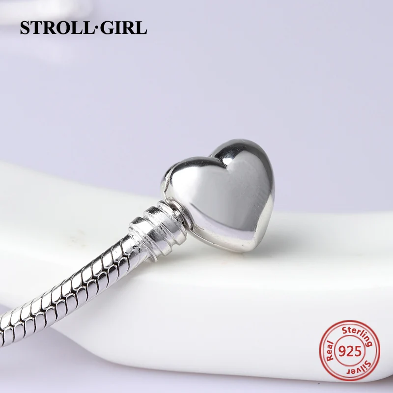 Strollgirl люкс 100% стерлингового серебра 925 пробы змея цепи DIY Pandora Шарм Аутентичные