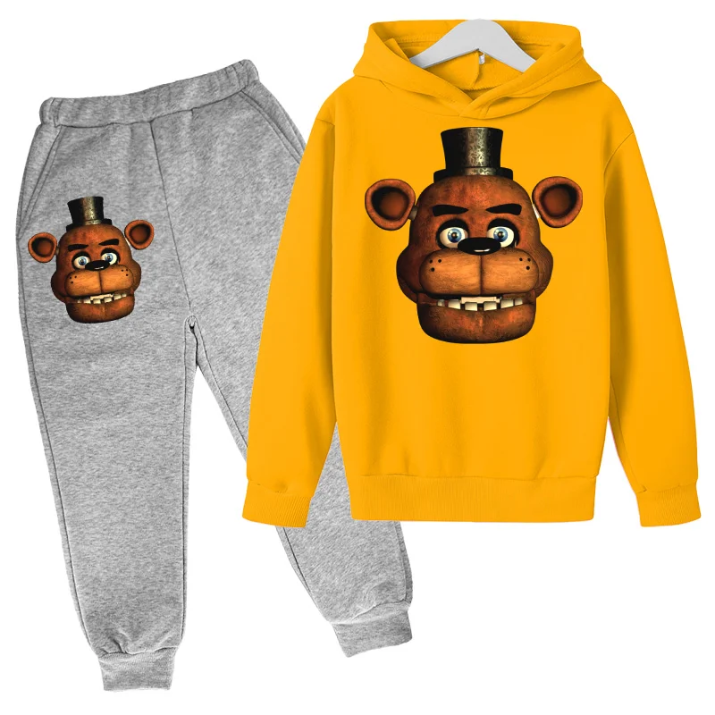 

Fnaf For Kids Game Printing Hoodie Suit Cotton Top+Pant 2P Movement Clothing Spring Autumn Keep Warm Girls Children Boys Clothes