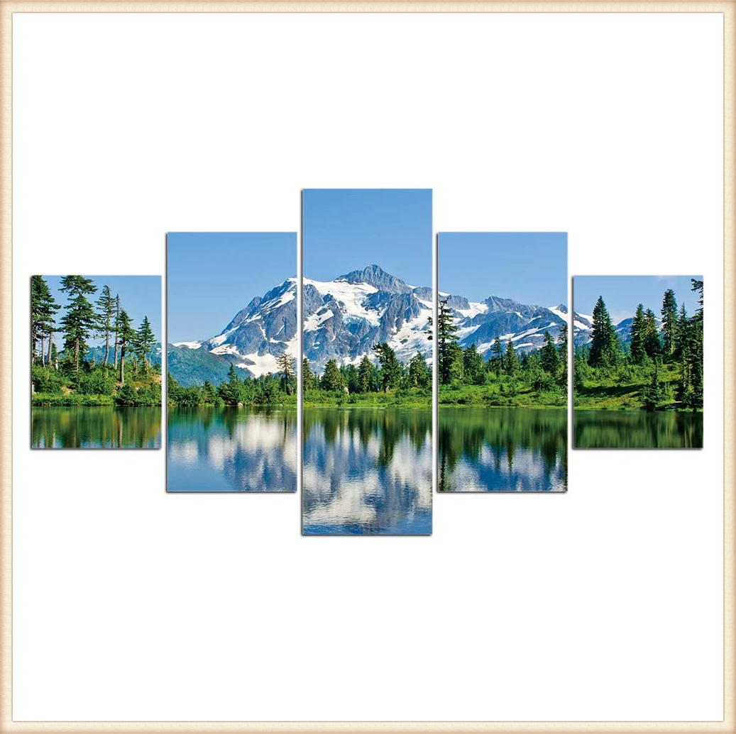 

HD 5 шт. живописные снежные картины и Озеры, плакаты, настенное искусство, домашний декор для гостиной, живопись, настенное искусство, аниме пл...