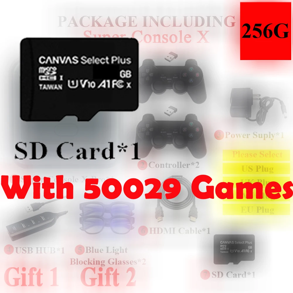 Карта памяти SD для консоли X Pro 4K HD PSP/PS1/DC/N64 64/128/256/50000 ГБ | Электроника