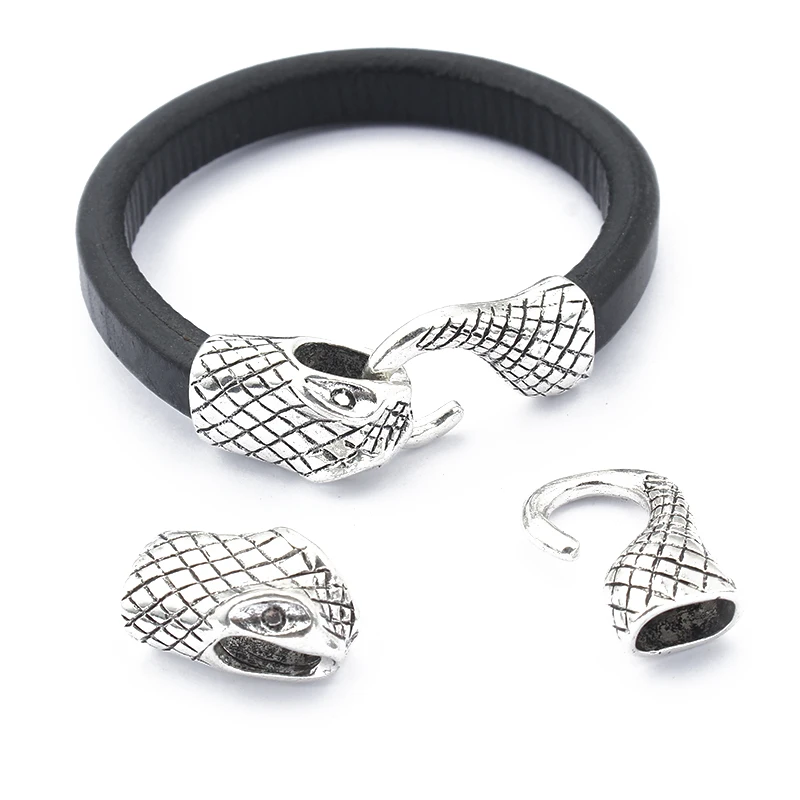 3 комплекта античных коричневых/серебряных змеиных крючков с застежкой для 10x6 мм