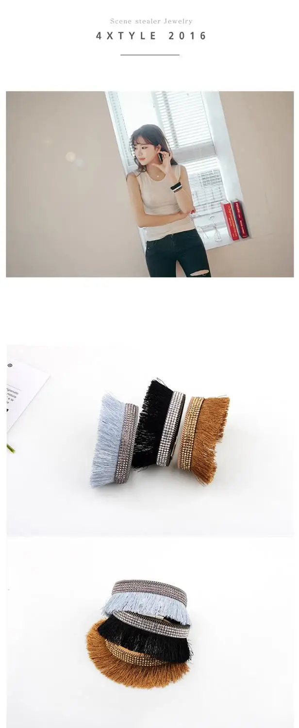 2019 Korean jewelry tassel magazine models stainless steel boutique magnetic buckle bracelet&ampbangles for women/men | Украшения и