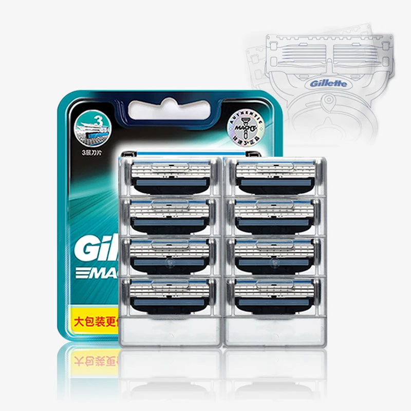 Бритвенные лезвия для бритья 3 слоя 8 цветов Gillette Mach3 прямая бритва подходит