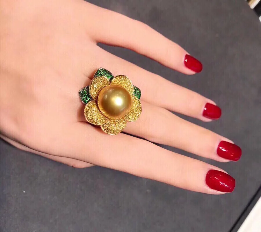 Кольца с жемчугом D114 Изящные Ювелирные изделия кольца натуральным морским