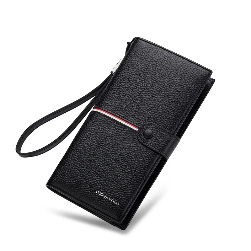 

LEATHER WALLET business zipper leather long handbag multi function large capacity fashion card bag