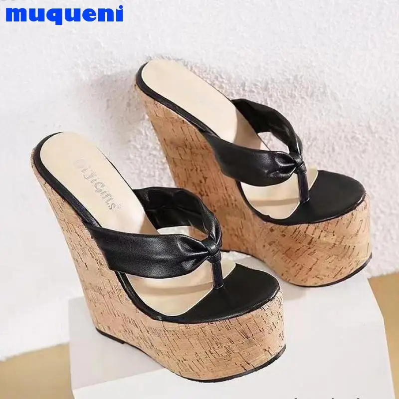 

2021 New Sexy Super 10CM High Heels Platform Wedges Pinch slippers Women Sandals Mules Slippers Shoes Size 35-43