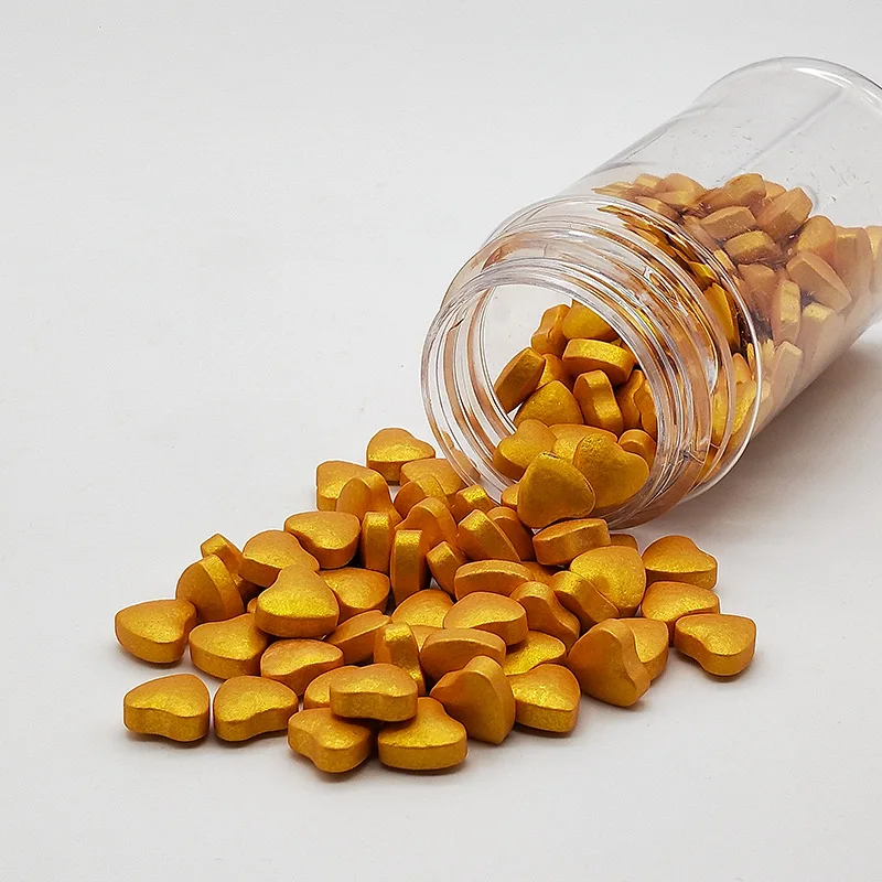 85 г Золотое сердце съедобные акценты сахар разбрызгивает Золотой пастельный