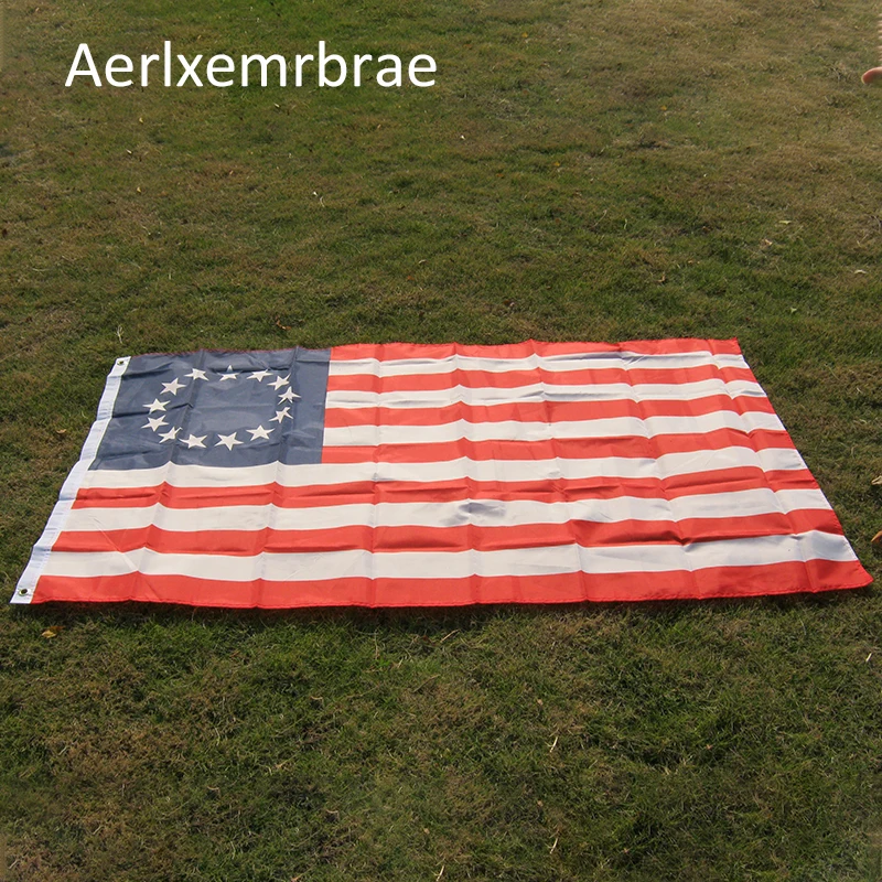 

free shipping aerxemrbrae flag150x90cm us flag Double Sided Printed Polyester 13 stars us usa 1777 american Betsy Ross Flag