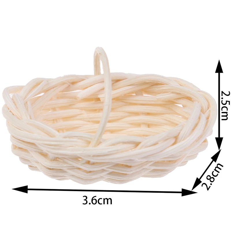 1pc mini bamboo basket simulation food basket model toys for doll house decoration 112 dollhouse miniature accessories free global shipping