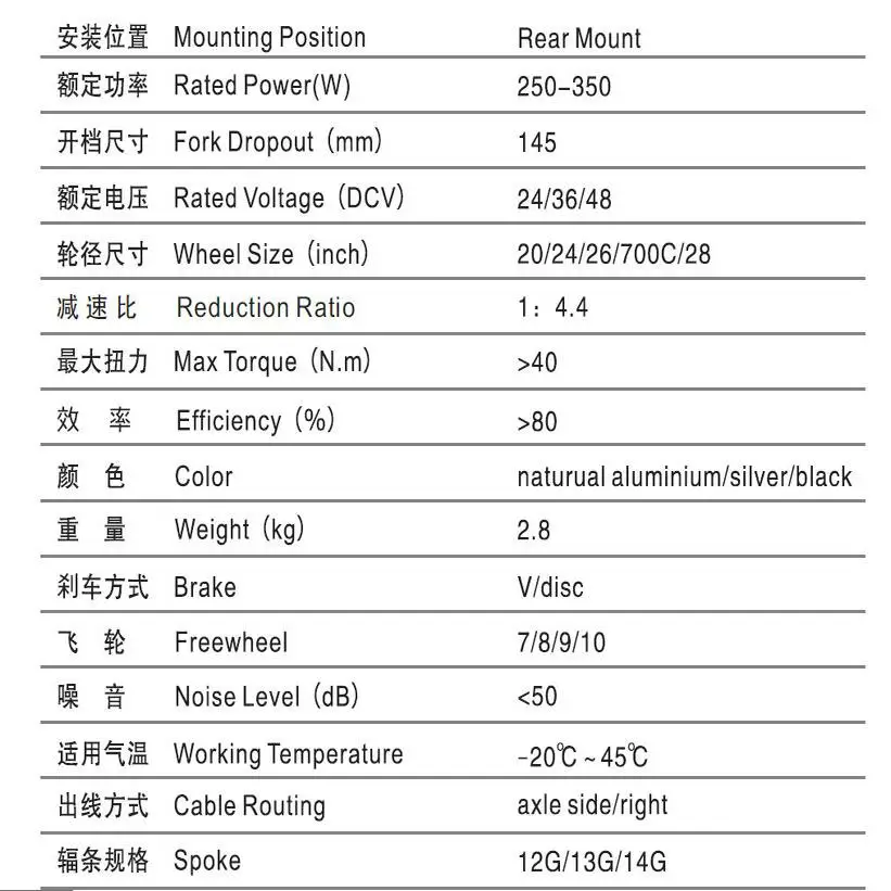 24v36v48v 250w350w BL Gear Motor Rear Driven For 16-28 Inch Electric Bike MTB With Cassette Flywheel v/Disc Brake Accessary | Спорт и