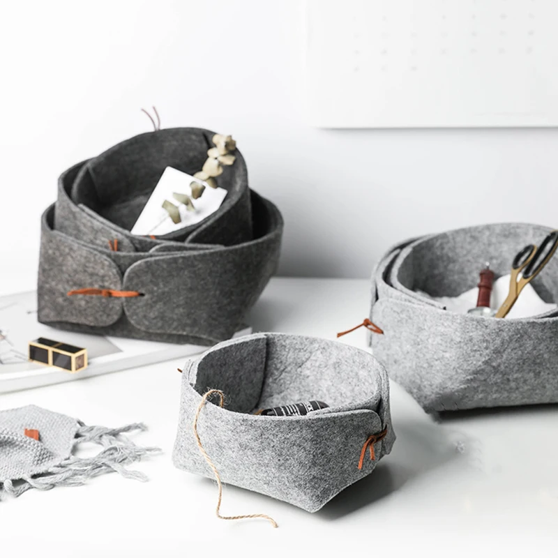 Войлочный ящик для хранения лоток рабочего стола ручки чаши сбора корзина