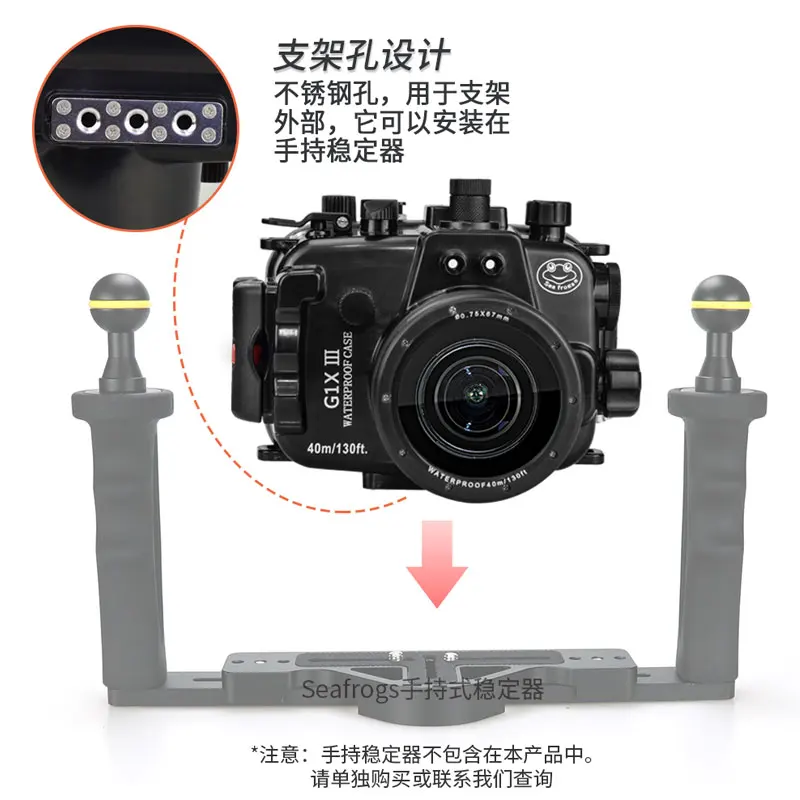 Для Canon G1X III Powershot Seafrogs 40 м/130 футов подводный водонепроницаемый корпус камеры