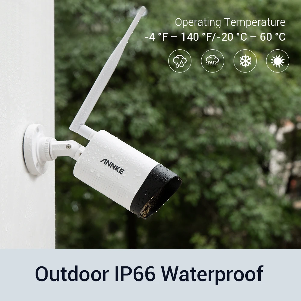 ANNKE 4 шт. FHD 1080P IP Wi-Fi H.265 система видеонаблюдения Всепогодная камера s 100ft ночное