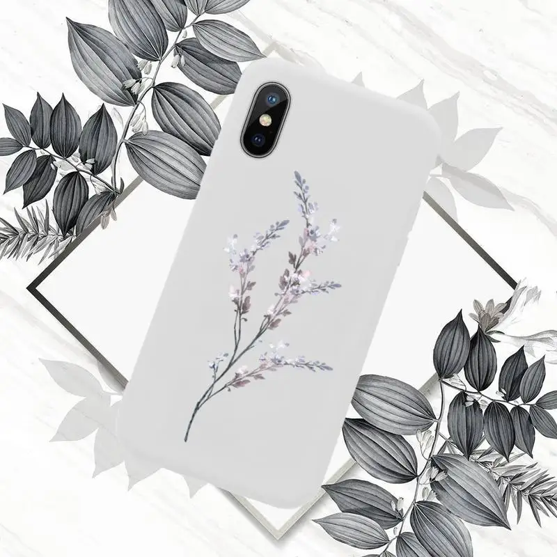 

Flower black and white simplicity Phone Case Candy Color for iPhone 6 7 8 11 12 s mini pro X XS XR MAX Plus