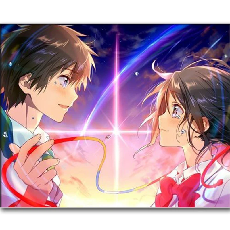 

5D алмазная живопись своими руками, полноразмерная мультяшная японская аниме с вашим именем, алмазная Вышивка крестиком, строительный подар...