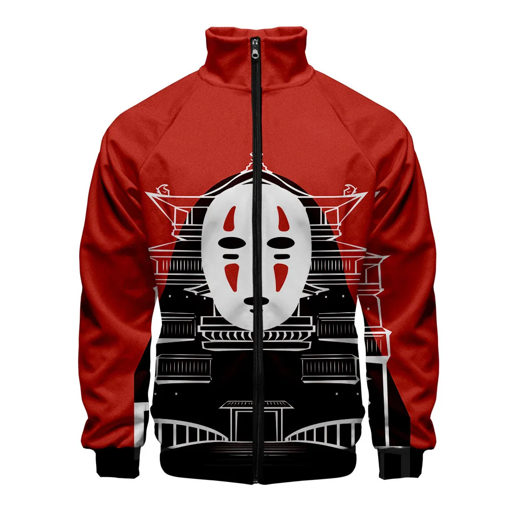 

Anime Spirited Away No Face Man 3D Print Men's Jacket Slim Stand Collar Zipper Jacket Male Tracksuits Streetwear Hip Hop Hoodie