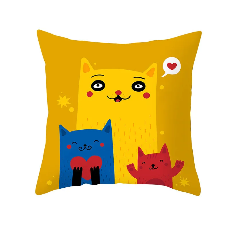 Наволочка с мультяшным изображением животного 45x45 короткая плюшевая наволочка