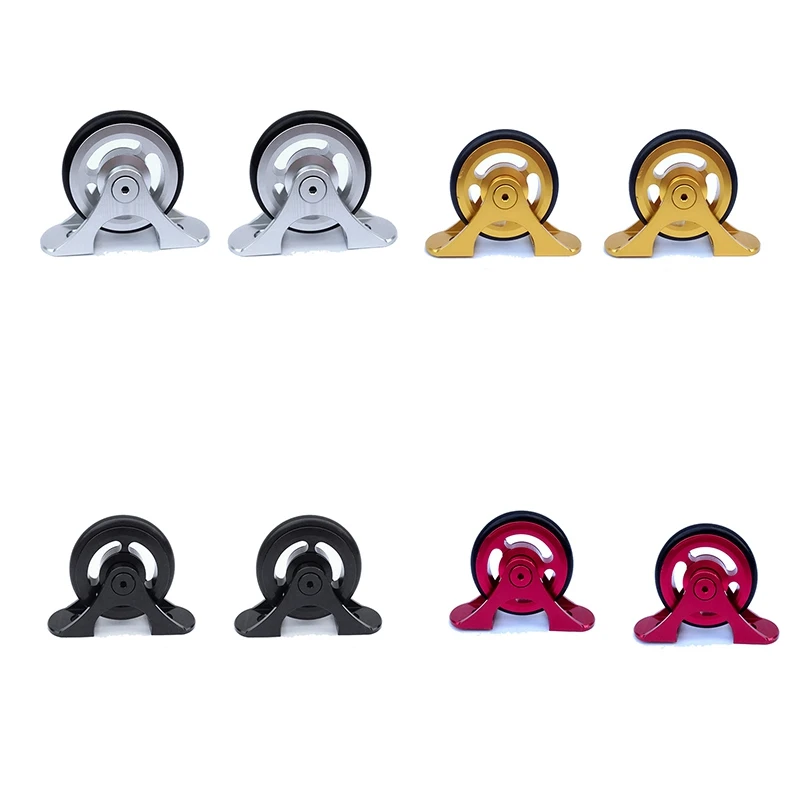 

2 Pcs Folding Bike Easy Wheels Bike Single Mudguard Fender Wheel Rollers for Brompton Hot