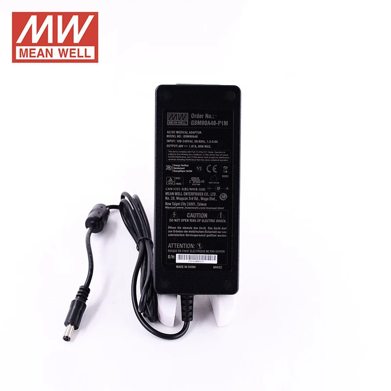 MEAN WELL GSM90A48 P1M 90 Вт 1.87A 48 в медицинский адаптер уровень VI 110 В/220В переменного тока до
