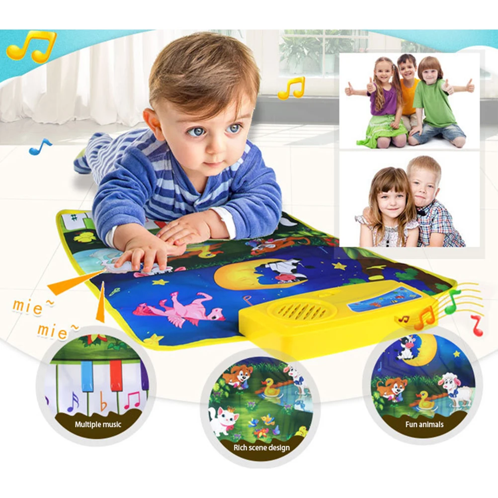 Детские развивающие игрушки музыкальный коврик с животными Раннее Обучение