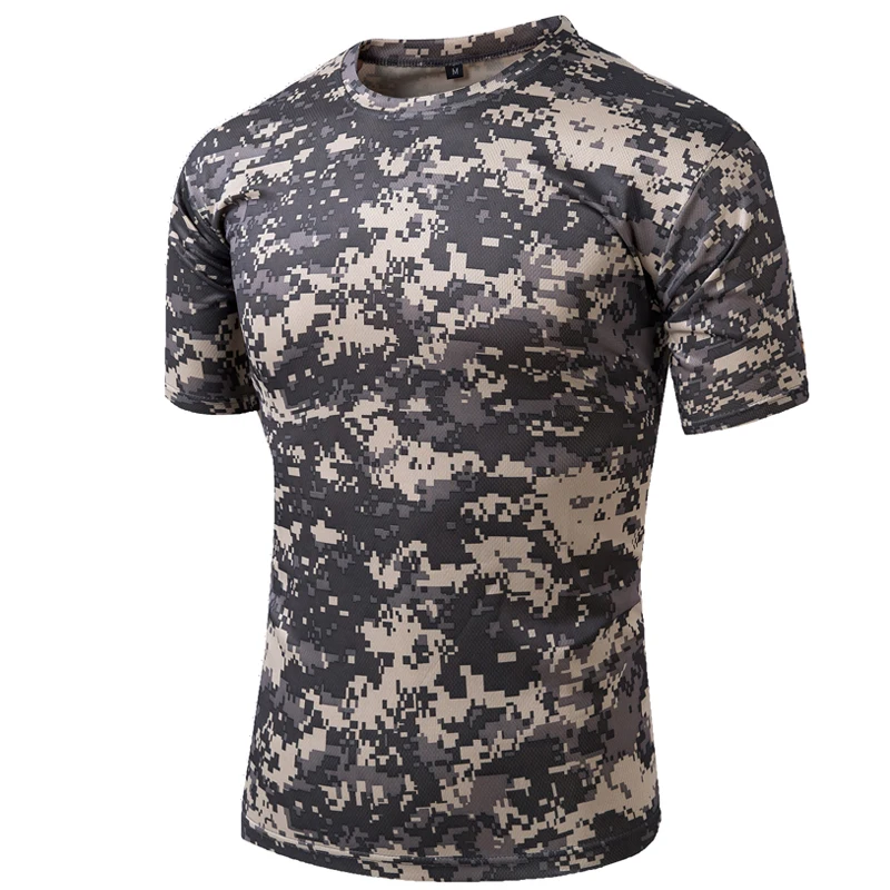 

Compress Tactical T-shirt Men Quick Dry Military Army Hunter Combat Mens Tight Short Sleeve Shirt Outdoor Camouflage Clothes Tee