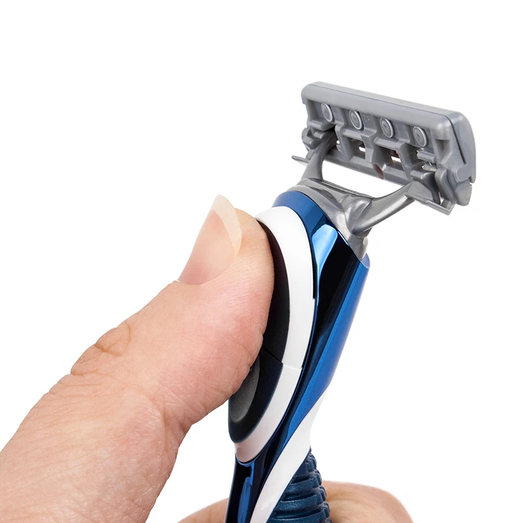 Мужская бритва QShave может спроектировать ваше имя на ручке, 1 ручка и 10 картриджей(9 шт. лезвие X3, 1 шт. лезвие X5