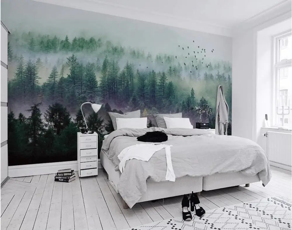 Пользовательская фотография Настенные обои 3d красивые скандинавские