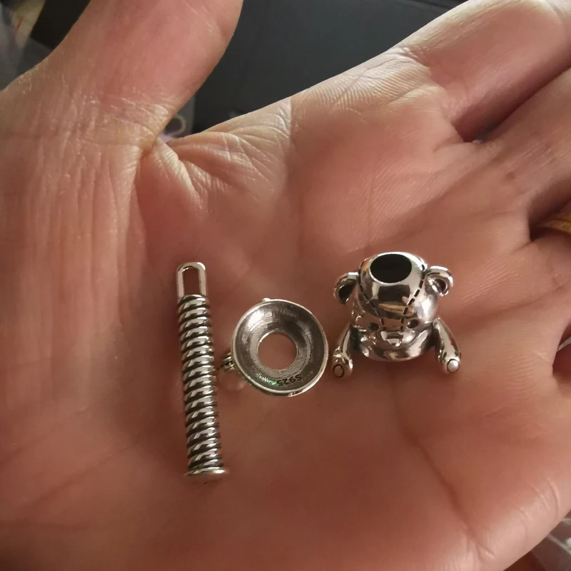 Новинка бусина медведь бусины шармы с подлинным 925 пробы серебро подходит к