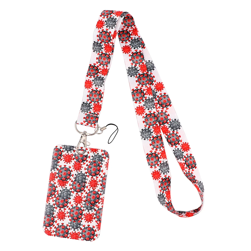 

Ransitute R2274 Virus Fashion Lanyard Card Holder Doctor Nurse Hanging Neck Mobile Phone Lanyard Badge Subway Access Card Holder